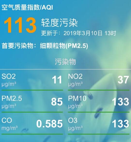 亳州今日空氣質量為輕度污染 首要污染物為PM2.5