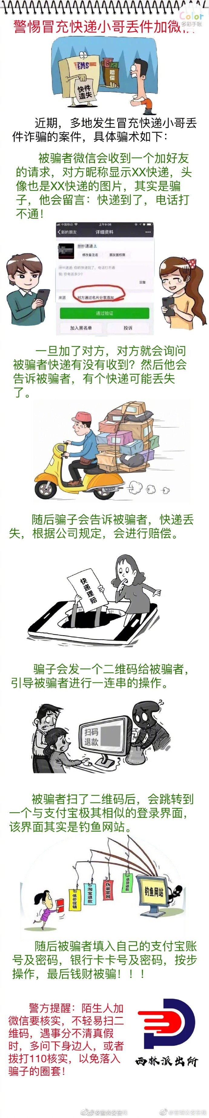 新騙術：快遞員加微信要給你“賠償”？擦亮眼睛