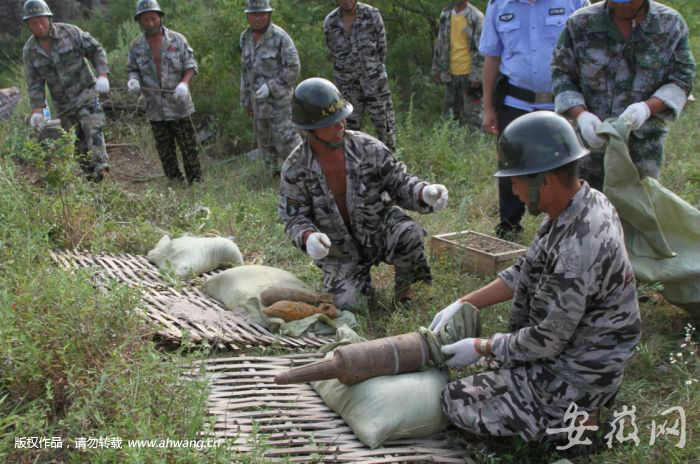7枚炮弹！凤阳集中销毁一批战争遗留爆炸物