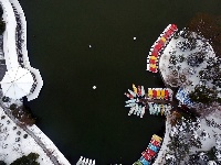 航拍雪后合肥公园美景（组图）