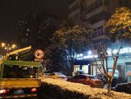 “炮”打積雪  合肥城管部門給樹木“減壓”