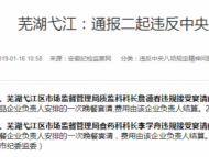 違規接受宴請 蕪湖弋江區市場監督管理局兩科長被通報