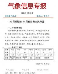 30日后期至31日，東至縣將有大風(fēng)降溫 