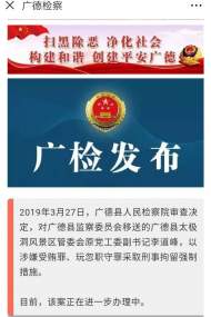 廣德縣太極洞風景區管委會原黨工委副書記李道峰被刑拘
