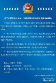 合肥高新警方公開征集沈張林、王進涉黑涉惡組織違法犯罪線索