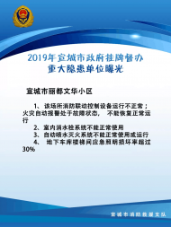 今年宣城市政府掛牌督辦重大隱患單位曝光，共11家單位(含4個小區）