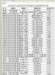 六安市青少年機器人競賽獲獎名單公布