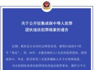 樅陽警方公開征集成保中等人犯罪團伙違法犯罪線索