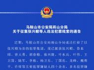 馬鞍山市警方公開征集張興順等人違法犯罪線索