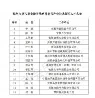 正在公示！滁州市這15人被評為第八批安徽省戰(zhàn)略性新興產業(yè)技術領軍人才