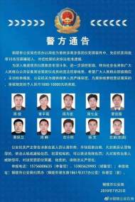 銅陵警方公開征集周俊等團伙成員的違法犯罪線索