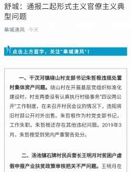 舒城：通報二起形式主義官僚主義典型問題 