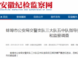 蚌埠市公安局交警支队三大队五中队指导员王辉被查