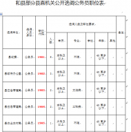 和縣部分縣直機(jī)關(guān)公開選調(diào)公務(wù)員18名