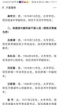 舒城縣發布一批擬提拔干部人選公示