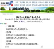 桐城市人大常委會決定任命楊竣博為市人民政府副市長