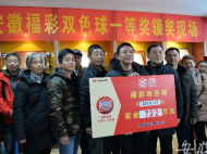 安徽合買團喜提722萬雙色球大獎