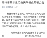 亳州市将解除20多天前启动的重污染天气橙色预警