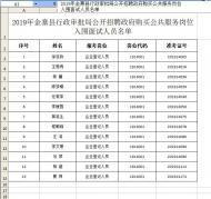 2019年金寨縣行政審批局公開招聘政府購買公共服務崗位入圍面試人員名單公布