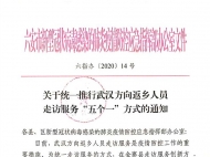 六安市統(tǒng)一推行武漢方向返鄉(xiāng)人員走訪服務“五個一” 方式
