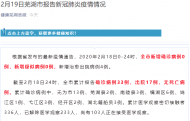 蕪湖2月19日報告新增確診病例0例