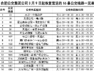 3月9日起 合肥恢復(fù)16條公交線路營(yíng)運(yùn) 801路更名為85路