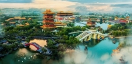 開封清明上河園恢復(fù)開園 近千“蒙面?zhèn)b”服務(wù)入園游客
