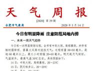合肥5月15日起天氣轉好氣溫回升 最高氣溫30℃左右