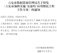 六安將加快實施 “安康碼”應用便民工程