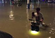 受暴雨影響 合肥筆峰路積水及腰
