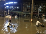 强降雨致合肥经开区多处内涝 翡翠湖南艳湖达汛限水位