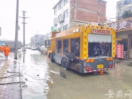 合肥瑤海區園林綠管中心市政處出動80多人應對大雨