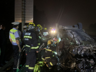 高速口發生車禍駕駛員被困車內 合肥消防緊急救援
