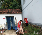 淝南镇村两委干部齐动手提升困难人群生活环境