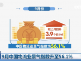 9月中国物流业景气指数升至56.1%