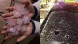 池州多地出现冰雹等强对流天气 有车玻璃被砸坏