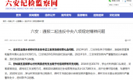 六安市通報二起違反中央八項規定精神問題