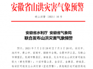 安徽發(fā)布山洪災(zāi)害氣象預(yù)警 這些地方請注意防范