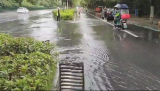 记者直击易涝点|合肥习友路奥体中心附近车行正常 积水流入收水口