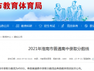 2021年淮南市普通高中錄取分數線出爐（含壽縣）