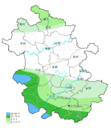 7月1日晚安徽淮北局部地区、大别山区和沿江江南有阵雨或雷雨