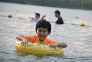 大暑節氣  合肥市民天鵝湖畔戲水納涼（組圖）