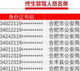 合肥交警公布10月份非现场处罚违法车辆TOP10、终生禁驾人员名单