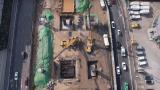 航拍合肥金寨路南延快速化改造工程施工现场
