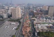 航拍｜合肥金寨路高架南延工地建起成排橋墩