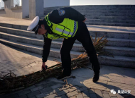 巢湖：三輪車掉落甘蔗仍不知 執(zhí)勤交警熱心追還
