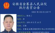 金寨縣人民法院發布執行懸賞公告