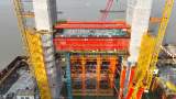 G3铜陵长江公铁大桥南主塔下横梁混凝土浇筑完成