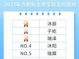 ?2022年合肥新生兒“爆款”名字出爐！“沐辰”“沐瑤”最火