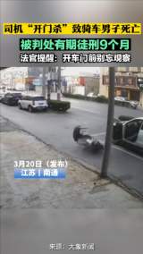 司机“开门杀”致骑车男子死亡  被判处有期徒刑9个月